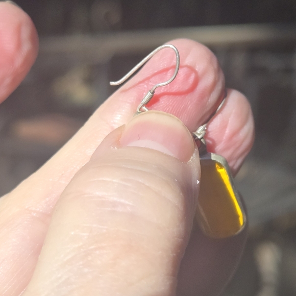 Amber & Sterling Earrings - Picture 6 of 7